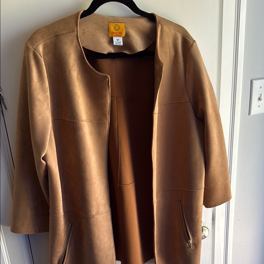 Brown Wool-Blend Cape with Open Front